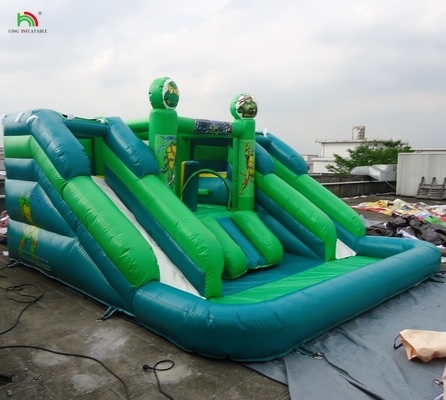 Scivolo d'acqua commerciale gonfiabile per bambini esterno scivolo d'acqua a doppia corsia casa rimbalzo scivolo d'acqua gonfiabile con piscina