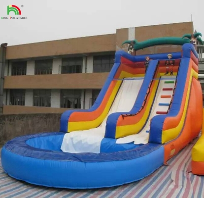 Popolari scivoli d'acqua gonfiabili commerciali con piscina in vendita