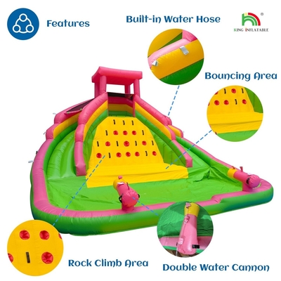 Scivoli d'acqua gonfiabili commerciali con piscina Scivoli d'acqua gonfiabili a doppia corsia per bambini e adulti