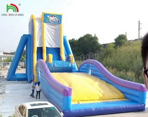 Affittacamere per feste commerciali Interessante scivolo gonfiabile blu pazzo per bambini e adulti