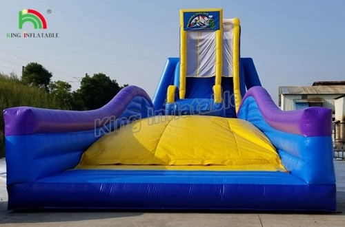 Affittacamere per feste commerciali Interessante scivolo gonfiabile blu pazzo per bambini e adulti