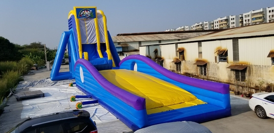 Affittacamere per feste commerciali Interessante scivolo gonfiabile blu pazzo per bambini e adulti