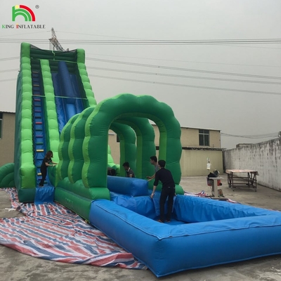Scivolo d'acqua gigante gonfiabile scivolo d'acqua gonfiabile commerciale con piscina