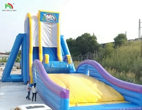 Scivolo acquatico di grado commerciale per adulti scivolo acquatico gonfiabile lungo grande per parco di divertimenti