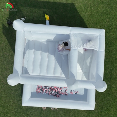 Commerciale Bianco gonfiabile Bounce Castle House Bambini scivolo d'acqua con pozzo palla