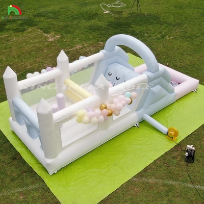 Bouncer gonfiabile Combo Corso di ostacoli Bounce Castello Casa con scivoli Ball Pit Climbing Blower