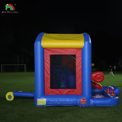 Castello gonfiabile per bambini con soffiatore, castello gonfiabile con scivolo, arrampicata, ostacoli, trampolino, piscina a palla