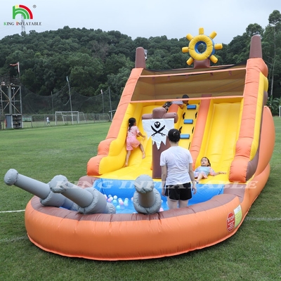 Slide d'acqua gonfiabili a doppia corsia con piscina per bambini