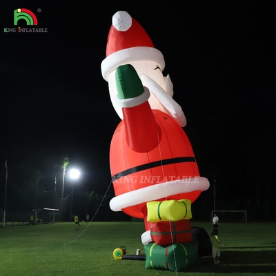 Ornamento gonfiabile di Babbo Natale 33ft Gigante cartone animato con luci a LED per la festa di Natale Decorazione giardino