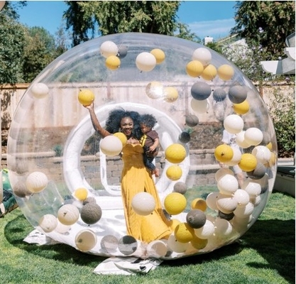 Tenda gonfiabile a bolla all' esterno Cupola di cristallo trasparente Tenda gonfiabile a bolla con palloncini per matrimonio