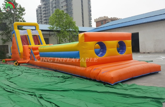 Sport personalizzato Giochi di carnevale gonfiabili Giochi di sfide gonfiabili Corsa di ostacoli con doppia corsia Arrampicata e scivolo