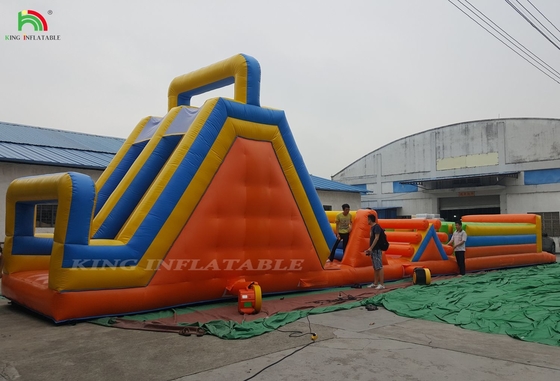 Sport personalizzato Giochi di carnevale gonfiabili Giochi di sfide gonfiabili Corsa di ostacoli con doppia corsia Arrampicata e scivolo
