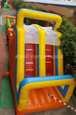 Sport personalizzato Giochi di carnevale gonfiabili Giochi di sfide gonfiabili Corsa di ostacoli con doppia corsia Arrampicata e scivolo