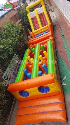 Sport personalizzato Giochi di carnevale gonfiabili Giochi di sfide gonfiabili Corsa di ostacoli con doppia corsia Arrampicata e scivolo
