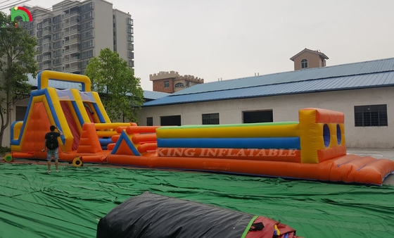 Sport personalizzato Giochi di carnevale gonfiabili Giochi di sfide gonfiabili Corsa di ostacoli con doppia corsia Arrampicata e scivolo