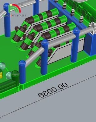 Giochi d'ostacolo gonfiabili giganti in PVC per adulti Giochi di corsa all'aperto Attrezzature per campi d'ostacolo