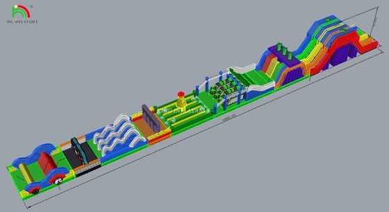 Giochi d'ostacolo gonfiabili giganti in PVC per adulti Giochi di corsa all'aperto Attrezzature per campi d'ostacolo