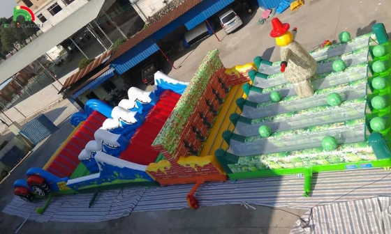 Commerciale Bounce House Corso di ostacoli per adulti Giochi per bambini Attività sportive Corso di ostacoli gonfiabile gonfiabile per adulti