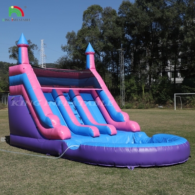 Commerciale 100% PVC doppia corsia gonfiabile scivolo d'acqua esterno bagnato asciutto scivoli d'acqua grande con piscina