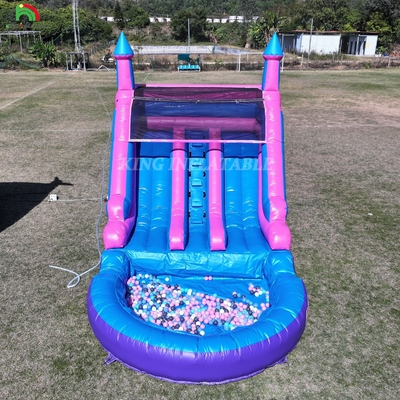 Commerciale 100% PVC doppia corsia gonfiabile scivolo d'acqua esterno bagnato asciutto scivoli d'acqua grande con piscina