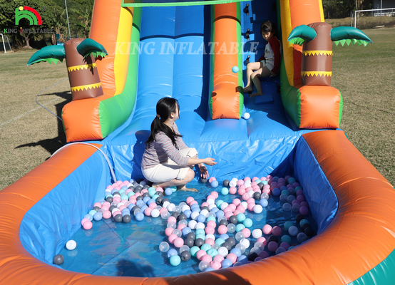 21x9x12FT Commercial Grade PVC Bounce House Slide d'acqua gonfiabile Slide tropicale con spruzzo