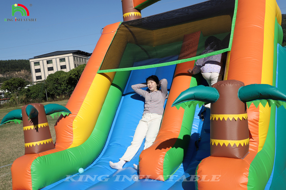 21x9x12FT Commercial Grade PVC Bounce House Slide d'acqua gonfiabile Slide tropicale con spruzzo