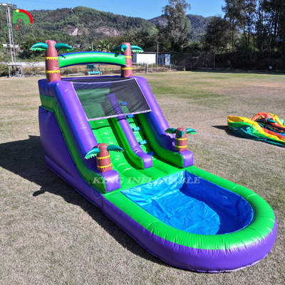 Scivolo d'acqua gonfiabile in PVC commerciale per bambini in cortile esterno scivolo d'acqua con piscina con spruzzo d'acqua più grande e soffiatore da 1100W
