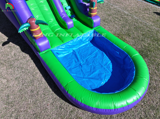 Scivolo d'acqua gonfiabile in PVC commerciale per bambini in cortile esterno scivolo d'acqua con piscina con spruzzo d'acqua più grande e soffiatore da 1100W