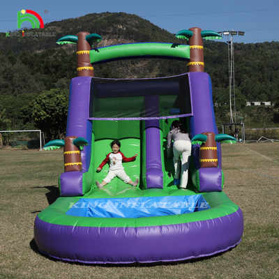 Scivolo d'acqua gonfiabile in PVC commerciale per bambini in cortile esterno scivolo d'acqua con piscina con spruzzo d'acqua più grande e soffiatore da 1100W