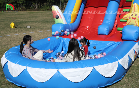 Scivolo d'acqua commerciale PVC scivolo d'acqua gonfiabile per bambini scivolo gonfiabile con piscina scivolo asciutto bagnato adulto