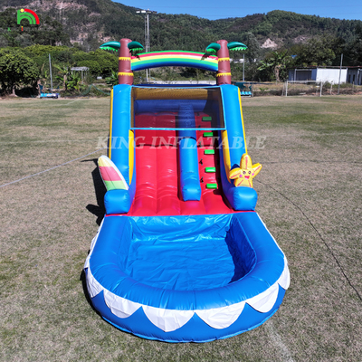 Scivolo d'acqua commerciale PVC scivolo d'acqua gonfiabile per bambini scivolo gonfiabile con piscina scivolo asciutto bagnato adulto