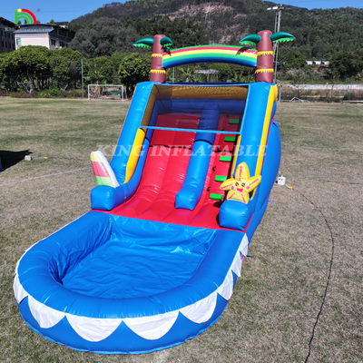 Scivolo d'acqua commerciale PVC scivolo d'acqua gonfiabile per bambini scivolo gonfiabile con piscina scivolo asciutto bagnato adulto