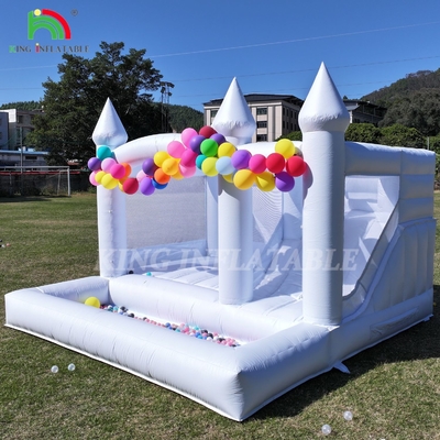 13x13x10ft Commercial White Bounce House Grande Jumper Bouncy Inflatabile Castello Per Bambini Adulti Con Slide & Ball Pit