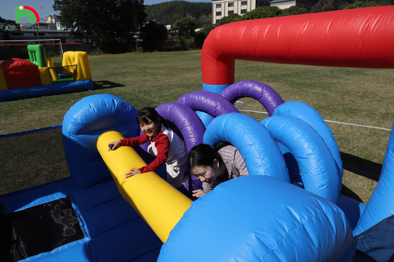 Commercial Outdoor Inflatable Bouncer Combo Bounce House Kids Party Castello a balzo con Slide Ball Pit Climbing Obstacle Blower