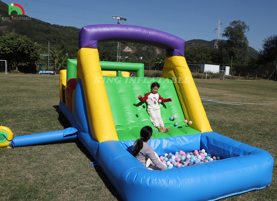 Bouncer gonfiabile Combo Corso di ostacoli Bounce Castello Casa con scivoli Pista di palla Arrampicata Blower ostacolo