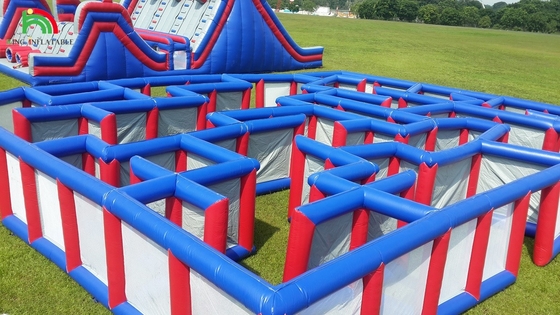 Tarpaulin in PVC 5k Corso di ostacoli gonfiabili Combo Large Slide Interattivo Per Adulti