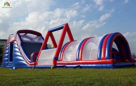 Corso di ostacoli gonfiabile commerciale all'aperto Sfide per adulti Scala gonfiabile Bounce House Giochi sportivi
