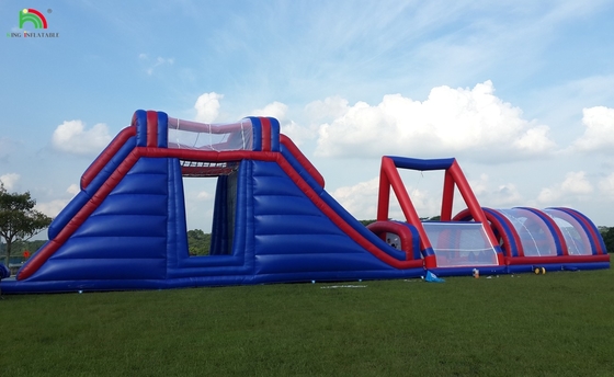 Corso di ostacoli gonfiabile commerciale all'aperto Sfide per adulti Scala gonfiabile Bounce House Giochi sportivi