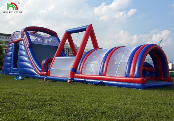 Corso di ostacoli gonfiabile commerciale all'aperto Sfide per adulti Scala gonfiabile Bounce House Giochi sportivi