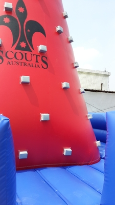 Popular Outdoor Mobile Amusement Air Challenging Games Inflatabile Torre d'arrampicata Rocca Parete d'arrampicata per bambini Indoor