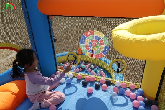 Bambini Casa gonfiabile a rimbalzo Combo Party Bambino gonfiabile Salto castello a rimbalzo con piscina a scivolo Cesto a freccette Trampolino