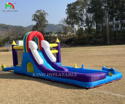 Casa gonfiabile a rimbalzo combo con scivolo Scalare le pareti ostacoli Trampolino palla Piscina