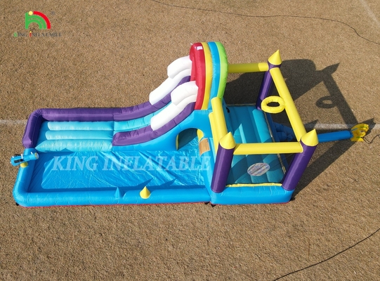 Casa gonfiabile a rimbalzo combo con scivolo Scalare le pareti ostacoli Trampolino palla Piscina