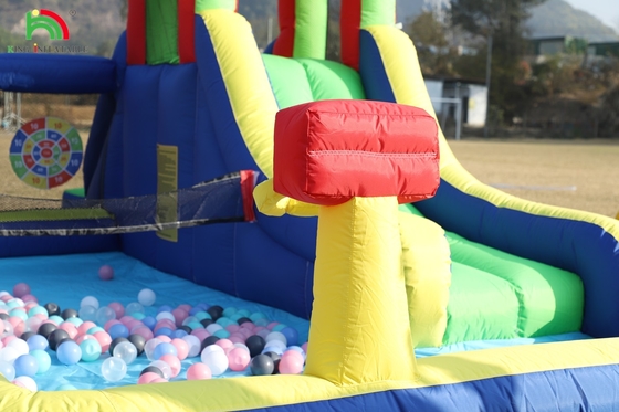 Festa per bambini bagnato asciutto gonfiabile casa rimbalzo scivolo d'acqua rimbalzatore combo con più grande piscina splash arrampicata soffiatore basket Dartboard