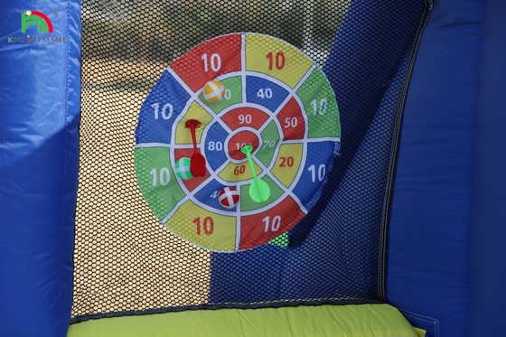 Festa per bambini bagnato asciutto gonfiabile casa rimbalzo scivolo d'acqua rimbalzatore combo con più grande piscina splash arrampicata soffiatore basket Dartboard