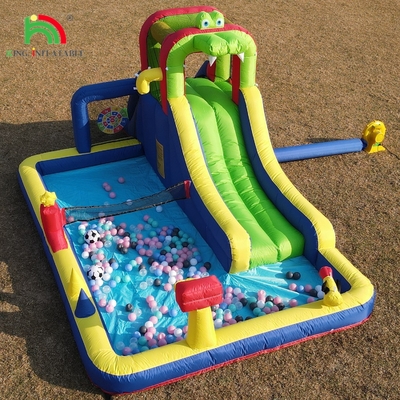Festa per bambini bagnato asciutto gonfiabile casa rimbalzo scivolo d'acqua rimbalzatore combo con più grande piscina splash arrampicata soffiatore basket Dartboard