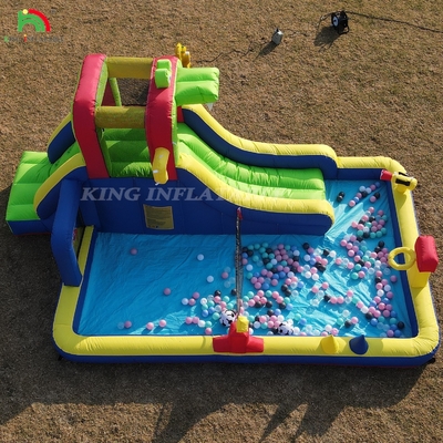 Festa per bambini bagnato asciutto gonfiabile casa rimbalzo scivolo d'acqua rimbalzatore combo con più grande piscina splash arrampicata soffiatore basket Dartboard