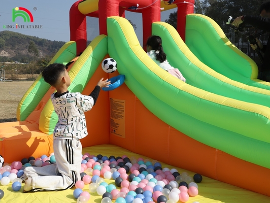 Bouncer gonfiabile Combo Bounce House doppia corsia scivolo d'acqua gonfiabile con piscina d'acqua trampolino tiro a rete basket arrampicata