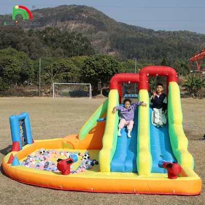 Bouncer gonfiabile Combo Bounce House doppia corsia scivolo d'acqua gonfiabile con piscina d'acqua trampolino tiro a rete basket arrampicata