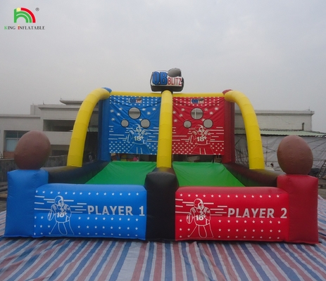 Giochi di divertimento gonfiabili all'aperto Sport Quarterback Blitz Gioco di lancio di calcio gonfiabile